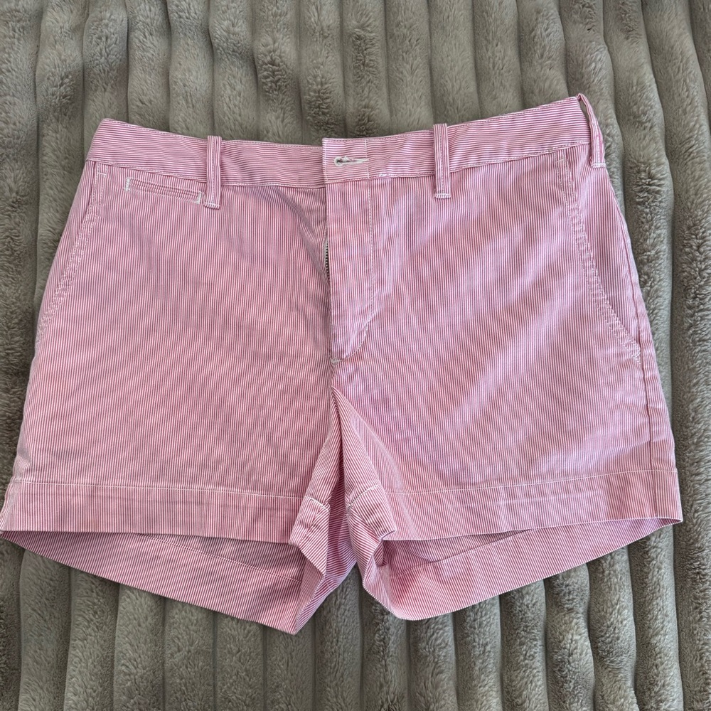 Polo Ralph Lauren Pink White Seersucker Shorts Women’s Size 6